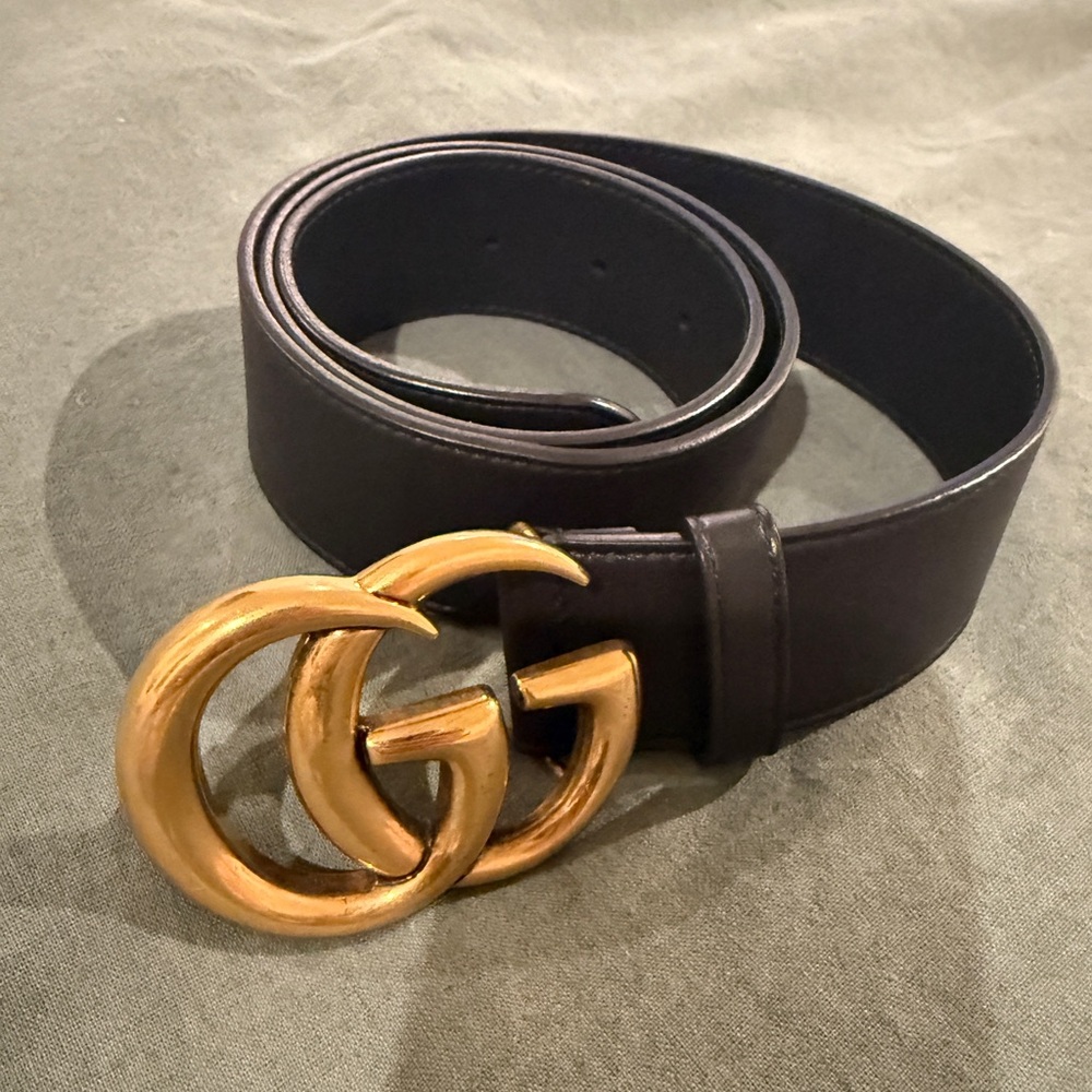Gucci Black and Gold Belt GG Marmont 🤩authentic🤩 - Picture 2 of 5